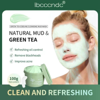Face Mask 100g Green Tea Ice Muscle Mud Mask Deep Cleansing Remove Blackheads And Shrink Pores Mask Facial Skin Care Products