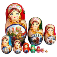 Matryoshka Nesting Dolls Russian Toys Nesting Dolls Stacking Toys Montessori Nesting Doll DIY Paint Skill Training Children GIft