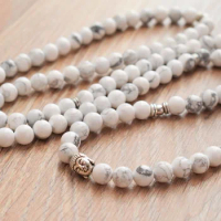 Fashion White Laps Bracelets 108 Mala Beads Bracelet Buddha Jewelry White Howlite Bracelet Yoga Mala Prayer Beads Bracelets