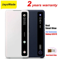 JayoWade Window View Clear Protective Cover For Samsung Galaxy S20 FE 5G S20FE Flip-free Smart Chip Flip Leather Cases