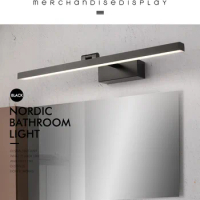 Led Punch-free Nordic Mirror Headlights for Toilet Bathroom Cabinet Hotel Aisle Painting Headlights Wall Mirror Bathroom Decor