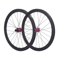 RUJIXU Carbon deep 38/46/50 /58mm Wheels Disc Brake 700c Road Bike Wheelset Quality Carbon Rim 6-blot Clincher Tubeless