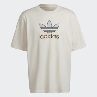 adidas 上衣 男款 短袖上衣 運動 三葉草 國際碼 4D Cush Tee 米白 HE5646