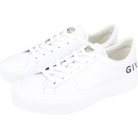 GIVENCHY CITY SPORT 金屬LOGO 牛皮繫帶厚底運動鞋(白色)