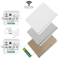 Wireless Light Switch RF433 Remote Control Touch Switch Wall Panel Transmitter Mini Relay Receiver for Home Led Lamp Fan
