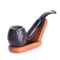 Engrave Ebony Sandalwood Pipes Chimney Activated Carbon Filter Smoking Pipe Herb Tobacco Pipe Cigar Grinder Smok Narguile