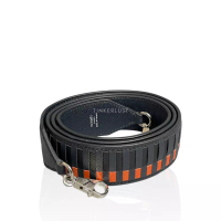 Hermès [PRELOVED] Hermes Sangles 40 Orange Navy Leather Bag Strap