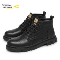 Camel Active New Autumn Winter Fashion Ankle Boots Comfortable Work Men PU Leather Shoes Outdoor Motorcycle Boots DQ120169