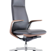 Boss new leather art comfortable office chair chair large class chair simple fashion cowhide computer chair lift rotating chair
