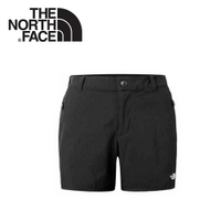 【The North Face 女 DWR透氣運動短褲《黑》】3CHO/跑步短褲/慢跑褲/健行褲/防潑水