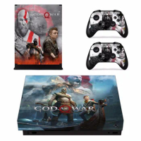 Game God of War Skin Sticker Decal For Microsoft Xbox One X Console and 2 Controllers For Xbox One X Skins Sticker Vinyl