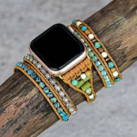 Bracelet for Apple Watch Band Natural Emperor Stone Wax Rope Bracelet Blue Mix Color Watch Bracelet Jewelry Wholesale