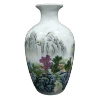 Chinese Old Porcelain Pastel Landscape Pattern Vase