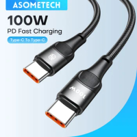100W USB C To Type C Cable PD Fast Charging Charger Cable Data Cord Cable For Macbook Huawei Xiaomi POCO Samsung USB-C Cable 3M