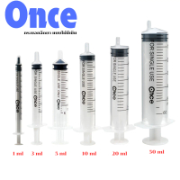 Once Syringe กระบอกฉีดยาพลาสติก ไซริ้งค์ ขนาด 1ml/3ml/5ml/10ml/20ml/50ml