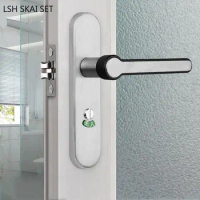Bathroom Stainless Steel Door Lock Keyless Indoor Universal Handle Lockset Kitchen Single Tongue Door Lock Hardware Supplies