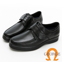【GEORGE 喬治皮鞋】AMBER系列 牛皮魔鬼氈微空調氣墊皮鞋 -黑 215020CZ-10