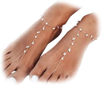 1Pair Summer Rhinestone Barefoot Sandals Foot Chain Jewelry Rhinestone Anklet Bracelet Crystal Toe R