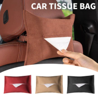 Suede Car Tissue Bag Seat Back Hanging Paper Holder for Honda Logo Accord CRV Civic City Odyssey HRV Vezel Vision Jade Pilot