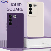 Square Liquid Silicone Case for VIVO S16 V27 Pro E S16e V27e 5G Soft Shockproof Phone Cover VIVOS16 S16Pro VIVOV27 V27Pro Fundas