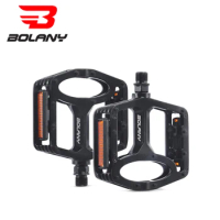 BOLANY Reflective Bicycle Pedal Aluminum Alloy Thicken Anti-slip 11 Nail MTB Pedal 2 Bearing Lightweight Pedal Bike Accessories