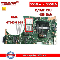 S551LN i7-4510 CPU 4GB RAM GT840M 2GB Mainboard For ASUS K551L K551LB K551LN S551L S551LB R553L Laptop Motherboard