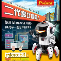 台灣製造Pro'skit寶工科學玩具AI智能二代寶比機器人GE-894(含BBC Micro:Bit晶片電路板,Java