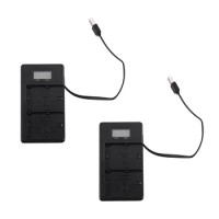 RISE-2X Lp-E6 Battery Charger Lcd Dual Charger For Canon Eos 5Ds R 5D Mark Ii 5D Mark Iii 6D 7D 80D Eos 5Ds R Camera