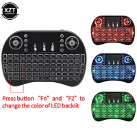 XZT i8 Spanish Backlight Mini Wireless Keyboard 2.4GHz air mouse Backlit Touchpad Handheld for Android TV BOX Spain