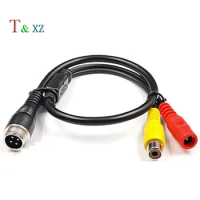 4Pin CCTV Camera Wires Aviation Head Male to RCA/DC Female CCTV Camera AV Adapter Connector Cable Wire 0.5m/1.31ft