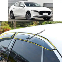 For Mazda 3 Axela M3 2019 2020 2021 2022 Car Body Styling Sticker Plastic Window Glass Wind Visor Rain/Sun Guard Vent Parts