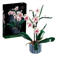 Compatible with Lego Building Blocks Potted Plant Simulation Eternal Flower Orchid Bouquet Girls' As