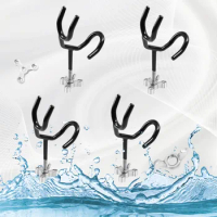 4PCS Sure Grip 316 Stainless Steel 20 Degree Angle PVC Coated Steel Wire Fishing Boat Rod Holder with Mounting Base