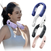 【DTECH】半導體製冷空調扇 USB充電數顯製冷懶人風扇 無葉冷風冰瓷掛脖風扇 隨身電風扇 冰冷扇