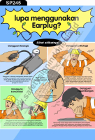 SP245 Poster K3 Safety A2 Blok - Lupa Menggunakan EarPlug