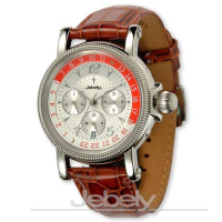 Jebely瑞士機械錶-流森新古城系列-三眼造型機械錶-白/39mm