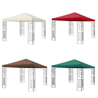 Gazebo Top Replacement Outdoor Patio Umbrella Cover Waterproof Polyester Sunshade Canopy, Wine Red