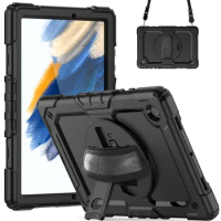 10pcs Hand Strap Armor Case For Samsung Galaxy Tab A7 10.4 T500 T505 A7 Lite T220 T225 A8 10.5 S7 S8 Cover For S6 Lite 10.4 P610