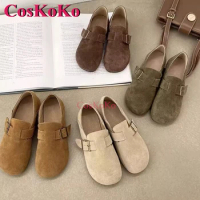 CosKoKo 2023 Vintage Fashion Birkenstock Women's Outdoor Casual Boston Early Autumn New Soft Sole Slip-On Lazy Bean Shoes