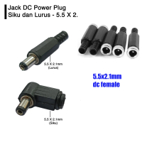 Konektor Connector Colokan Barel Jack Power Supply DC Male female Plug 5.5 MM x 2.1 MM Lubang Kecil 