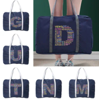 2022 New Nylon Foldable Travel Bags Unisex Large Capacity Bag Luggage Women WaterProof Text Letter Print Handbags Travel Bags