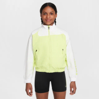 【NIKE 耐吉】外套 童裝 大童 男女童 運動外套 K NSW WOVEN FZ JKT GCEL 白青檸黃 IF0602-736