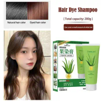 Brimless Shampoo 500ML Black Fruit Dyeing Cream Black Dye Dye Gray Hair Hair Plant Shampoo Hair Natural Coverage Cream Inst M9C1