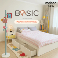 MAISON&CO. เตียง 2 ลิ้นชัก ขนาด 5 ฟุต รุ่น BASIC สีขาว (157x203x31 ซม.)