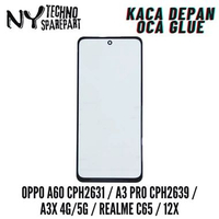 NY KACA DEPAN + OCA GLUE OPPO A60 CPH2631 / A3 PRO CPH2639 / A3X 4G/5G / C65 | 12X BLACK
