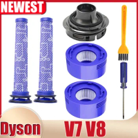 Motor Rear Cover And Rear Filter Pre-Filter for Dyson V7 V8 Vacuum Cleaner Set Replacement Accessories