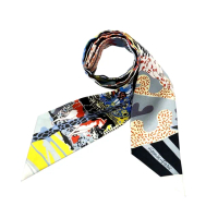 【Hermes 愛馬仕】H063911S 16 經典繽紛印花En Liberte! Twilly絲巾/領巾(印花圖騰)