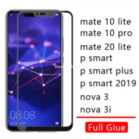 Case On For Huawei Mate 10 20 Lite Pro P Smart Plus 2019 Nova 3 3i Cover Full Glue Tempered Glass Honor 10lite 20lite Light Film