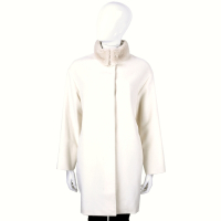 [精品大衣暖降4折起]Max Mara 毛領設計米白色羊毛大衣