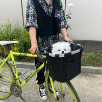 Pet Bicycle Bag Carrier Fold Bike Basket Seat Holder Cat Dog Backpack Travel Puppy Transport Small Breathable Front Shoulder